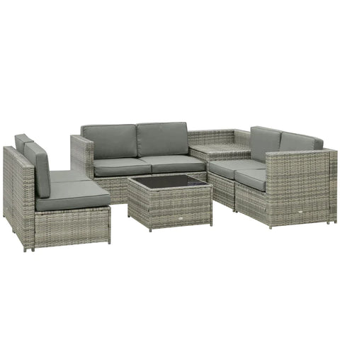 Rootz Garden Furniture Set - Made Of Pe Rattan - 5 Pieces. Removable Cushions - Including Storage Space - Gray - L58 x W58 x H37 cm
