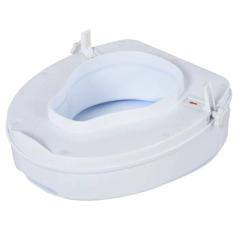 Rootz Raised Toilet Seat - Toilet Attachment - Toilet Raiser - Toilet Seat Raiser - With Lid - White - 35 x 40 x 16 cm