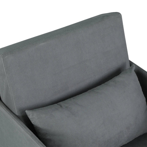 Rootz Sofa Bed - Armchair Bed - Washable Cover - Single Floor Chair - Soft Armchair - Soft - Grey - 70 x 76 x 77 cm