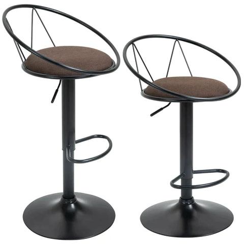Rootz Bar Stool - Stool - With Footrest - Black/Brown - 51 cm x 46 cm x 100 cm