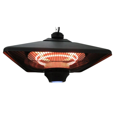Rootz Ceiling Heater - Radiant Heater - LED Lighting - Remote Control - 2000w - 43x43x25cm