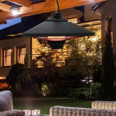 Rootz Ceiling Heater - Radiant Heater - LED Lighting - Remote Control - 2000w - 43x43x25cm