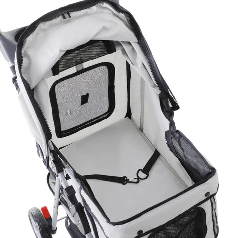 Rootz Dog Stroller - Dog Cart - Dog Buggy - Dog Trolley -  Trolley Pet - Pet Travel Stroller - Puppy Jogger Carrier - Grey - 75L x 45W x 97H cm