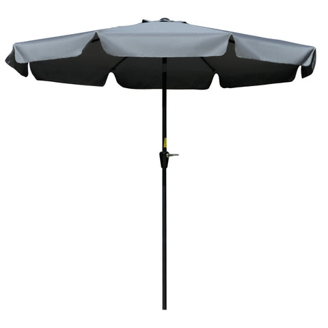 Rootz Parasol - Patio Parasol - Market Parasol - Garden Parasol - Umbrella - Adjustable - Aluminum/Steel/Polyester - Dark Grey - Φ2.66 x 2.485H m