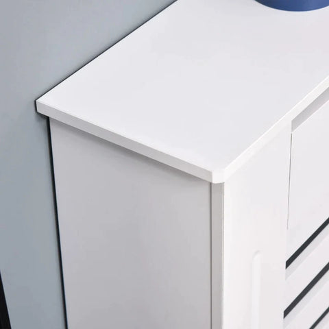 Rootz Radiator Cover - Heating Cover - Wood Radiator Cover - White - 112 x 19 x 81 cm