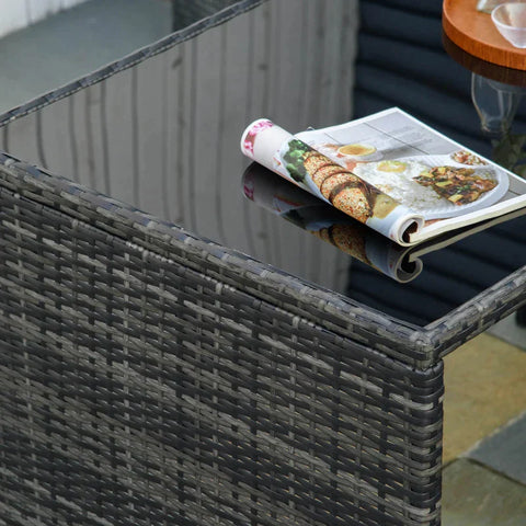 Rootz Gartenmöbel-Set – 5-teiliges Polyrattan-Gartenmöbel – Esszimmer-Set – Garten-Set – Sofa-Set – Stahl/PE Polyrattan/Polyester – Grau