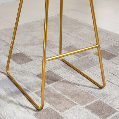 Rootz Bar Stool - Kitchen Stool With Backrest - Plastic Pins For Kitchen - Dining - Gold/Black - 52.5 x 47 x 97 cm