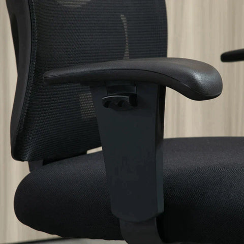 Rootz Office Chair - Mesh Office Chair - Desk Chair - Work Chair - 360° Rotatable - With Armrest - Height Adjustable - Black - 71 x 63.5 x 100-110 cm