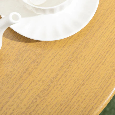 Rootz Balcony Table - Garden Table - Steel Table Top - Wood Look Finish - Black + Natural - 48 x 48 x 51 cm