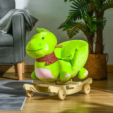 Rootz Rocking Dragon - Rocking Animal - Rocking Toy - Green - 60 X 32 X 52 Cm
