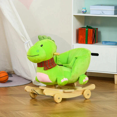 Rootz Rocking Dragon - Rocking Animal - Rocking Toy - Green - 60 X 32 X 52 Cm