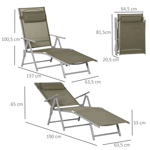 Rootz Sonnenliege – Liegestuhl – Gartenliege – 7 Positionen – verstellbar – Strandliege mit Kissen – faltbar – Netzmetall – Grau + Silber – 137 x 63,5 x 100,5 cm