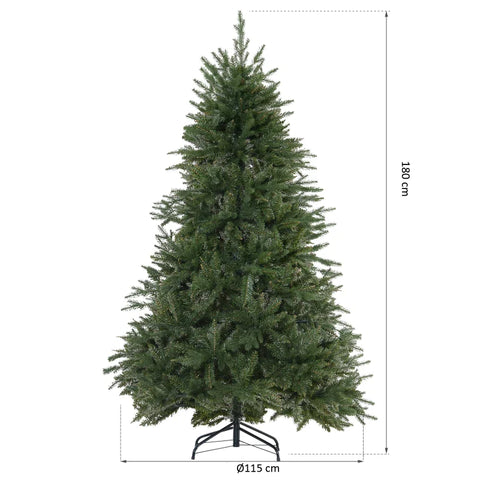 Rootz Kerstboom - Kunstkerstboom - Kerstboom met metalen voet - Kerstboom met metalen voet van PVC - Boom met 1000 takken - Groen - Ø102 X 180h Cm