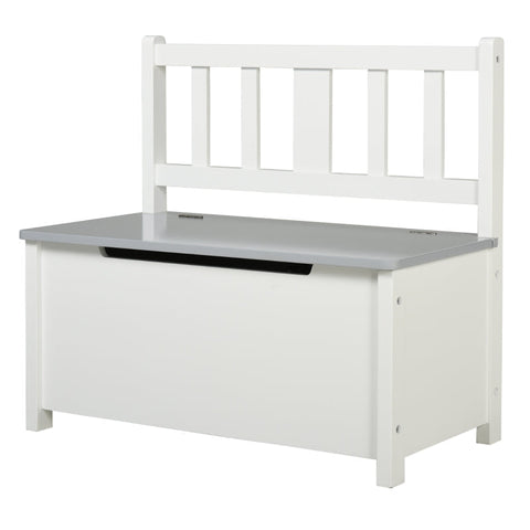 Rootz Children's Bench - Toy Box - Storage Chest - Bench With Storage Space - Chest Bench - Solid Wood Legs - Grey - 60 x 30 x 55 cm