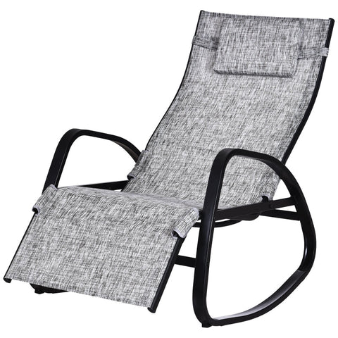 Rootz Rocking Chair - Rocking Lounger - Garden Lounger - Swing Lounger - Grey - 64 x 69 x 108 cm