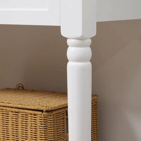 Rootz Console Table with 2 Drawers - Hallway Table - High Side Table - White - 110cm x 40cm x 75.8cm