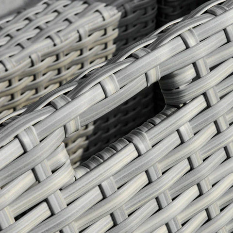 Rootz Polyrattan Tuinmeubelset - Tuinset - Loungeset - Loungemeubel Met Bijzettafel - Kussens - Grijs/Beige - 209B x 83D x 59H cm