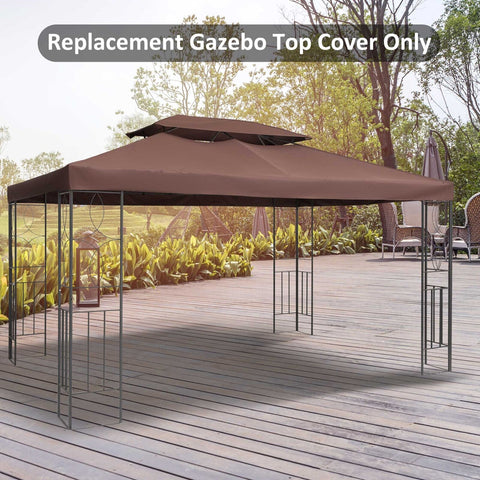 Rootz Pavillon-Überdachung – Ersatzdach – Pavillon-Abdeckung – Sonnenschutz – Polyester – Kaffee – 2,93 x 2,93 m