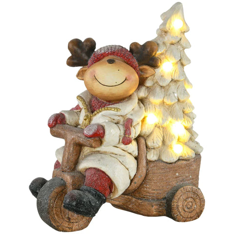 Rootz Christmas Decoration - Reindeer - Christmas Tree - Warm Led Lighting - Battery Operated - Indoor And Outdoor - Plastic -  Multicolored - 36L x 21W x 44H cm