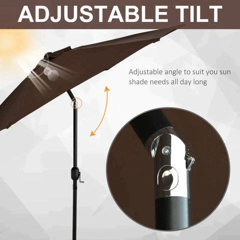 Rootz Parasol - Sun umbrella - Patio Umbrella - Parasol umbrella - Metal/Polyester - Brown