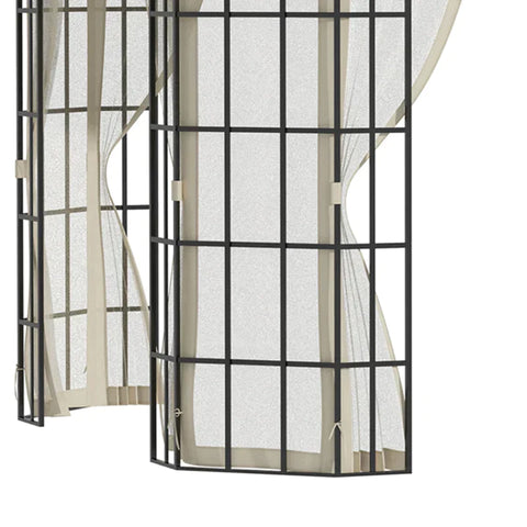 Rootz Gazebo - Garden Pavilion - Garden Tent - Marquee Party Tent With 4 X Mosquito Net - Breathable - Double Roof - Metal - Polyester - Black + Beige - 365L x 300W x 265H cm