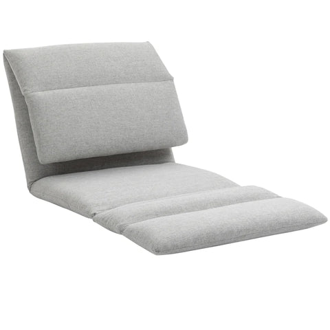 Rootz Floor Chair - Guest Mattress - 5 Levels - Lounge Chair - Thick Padding - Linen Look - Breathable Outer Material - Robust Steel Frame - Light Gray - 72W x 71D x 60H cm
