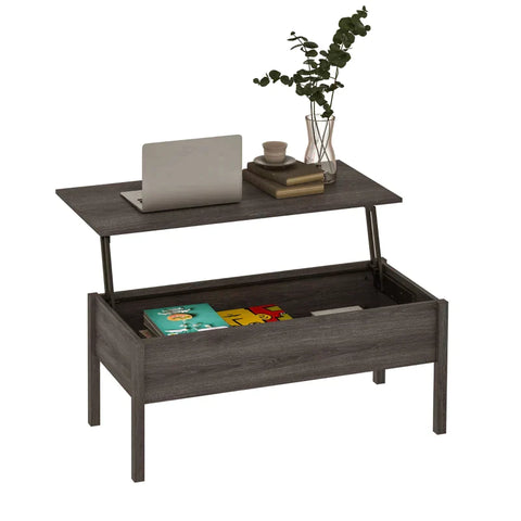 Rootz Coffee Table - Lift-Top Coffee Table with Storage - Wood-Effect - Grey - 98 cm x 48 cm x 45 cm