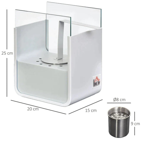 Rootz Ethanol Fireplace - Bio Fireplace - Fireplace - Stainless Steel - 20 x 15 x 25 cm