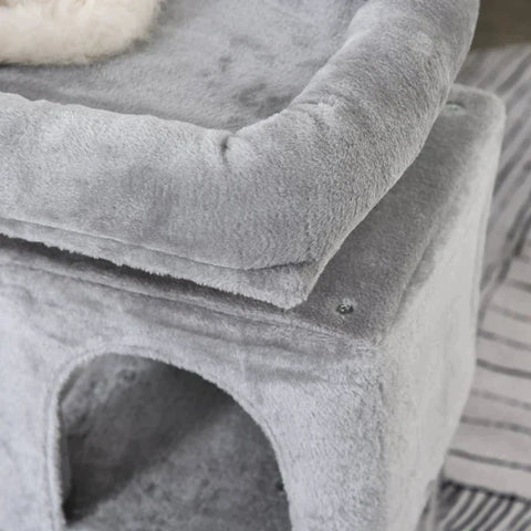 Rootz Cat Tree - Cat Climbing Tree - Sisal Posts - Cat Scratching Post - Light Grey - 59 x 39 x 83 cm