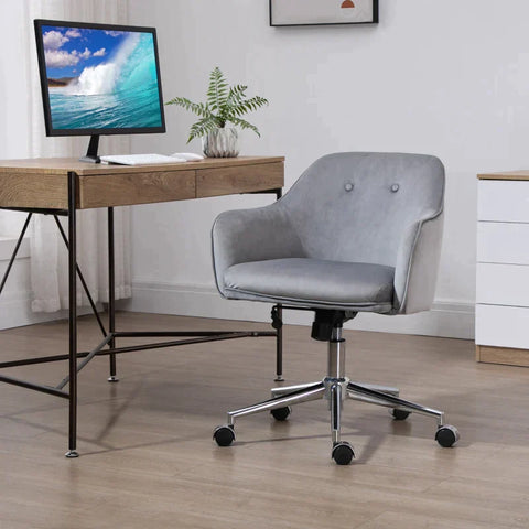 Rootz Office Chair - Desk Chair - Working Chair - Swivel Chair - Light Gray - 61 X 59 X 80.5-90.5 Cm