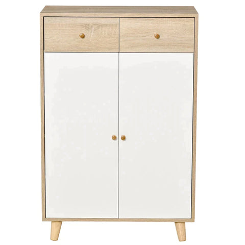 Rootz Shoe Cabinet - Storage Cabinet - Drawer Cabinet - Cabinet - Wood - White - 68 cm x 35 cm x 102.5 cm
