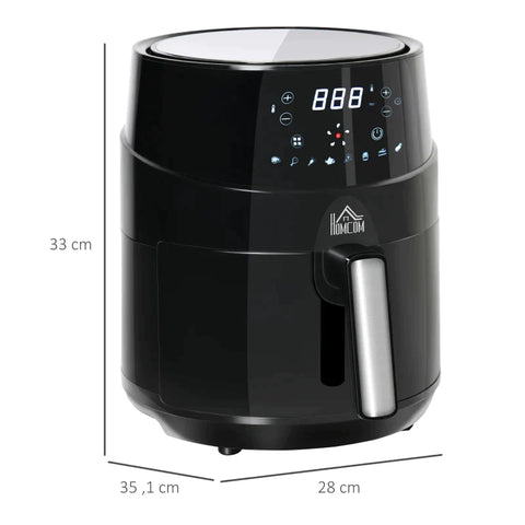 Rootz Air Fryer - Hot Air Fryer - 1500W Air Fryer - With 8 Preset Modes - LED Display - Black - 28 x 35.1 x 33 cm