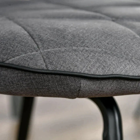 Rootz 2er-Set Esszimmerstühle – Küchenstühle – gepolsterte Stühle mit Rückenlehne – Flanellschaumstahl – Grau/Schwarz – 47 x 62 x 91 cm