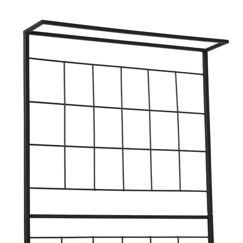 Rootz Plantenrek - Plantenrek met 3 Lagen en Trellis - Metaal - Zwart - 60 x 53,5 x 159,5 cm