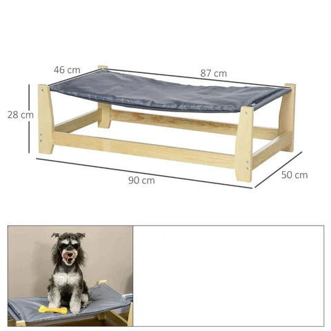 Rootz Pet Bed - Pet Sofa - Hondensofa - Hondenbed - Met Kussen - Kattenbed - Kattensofa - Naturel/Lichtgrijs - 90 x 50 x 28 cm