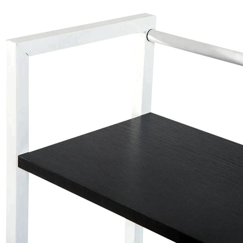 Rootz Desk - Computer Table - Computer Workstation - Office Table - With Shelf - Study Table - White/Black - 120x64x121cm