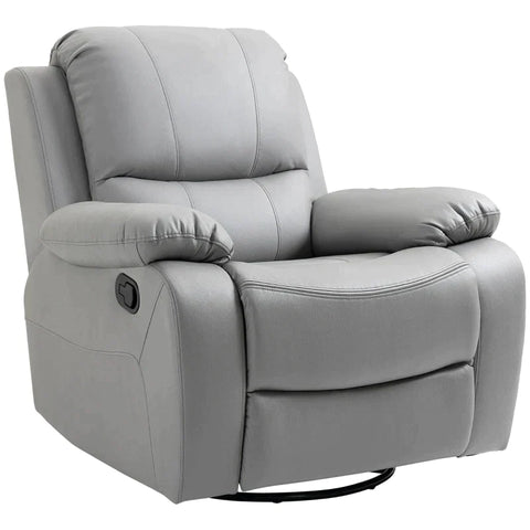 Rootz Relax Chair - Relaxfauteuil - Kantelbare Rugleuning - Draaibare Recliner - Schommelfunctie - Met Voetensteun - Staal - Grijs - 93 x 100 x 98Hcm
