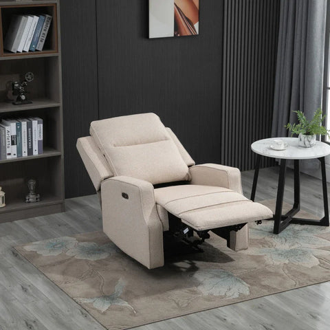 Rootz Relaxation Chair - Lounge Chair - TV Chair - Zero-wall Function - Single Sofa - 150° Tiltable - TV Chair - Polyester - Beige - 84 x 92 x 104 cm