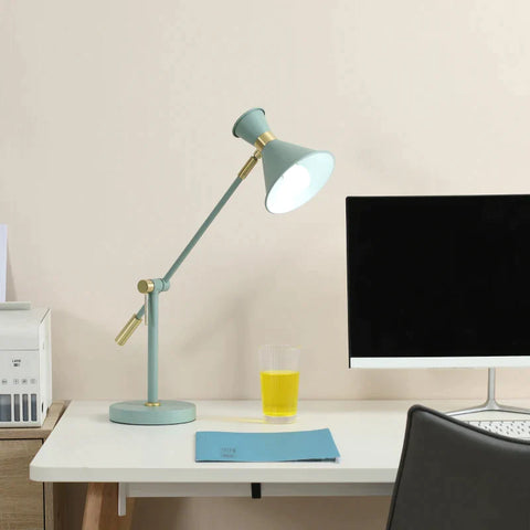 Rootz Table Lamp - Retro Table Lamp - Adjustable Angle - Heat Dissipating - Green/Gold - 22cm x 16cm x 70cm