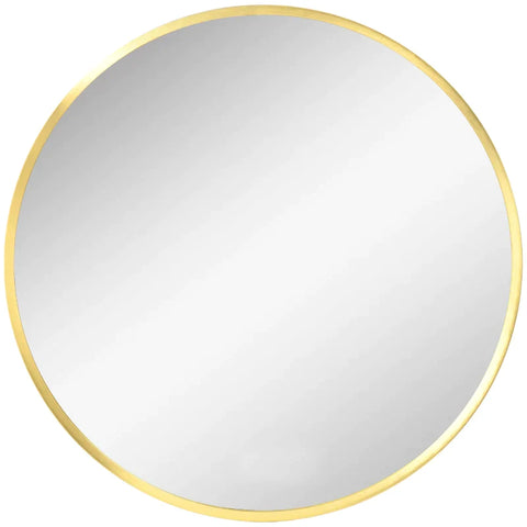Rootz Wall Mounting - Mirror Bathroom - Elegant Design - Bedroom - Hallway - Metal Frame - Gold+silver - Ø50 x 2T cm