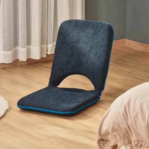 Rootz Seat Cushion - Floor Seat - Stadium Cushion - Floor Armchair - Backrest Foldable - Blue