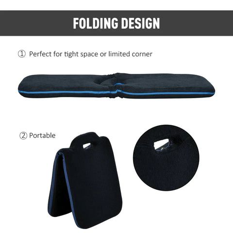 Rootz Seat Cushion - Floor Seat - Stadium Cushion - Floor Armchair - Backrest Foldable - Blue