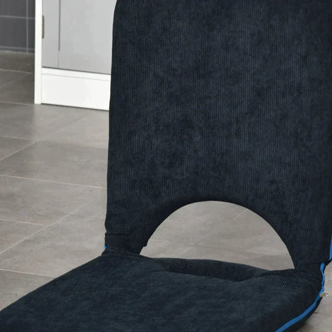 Rootz Seat Cushion - Floor Seat - Stadium Cushion - Floor Armchair - Backrest Foldable - Blue