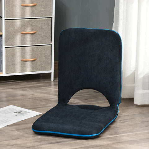 Rootz Seat Cushion - Floor Seat - Stadium Cushion - Floor Armchair - Backrest Foldable - Blue