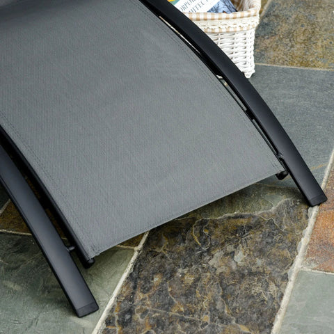 Rootz Sonnenliege – Gartenliegen – Relaxliege – mit Polster – Aluminium/Textil/Polyester – Grau – 171 L x 64 B x 82 H cm