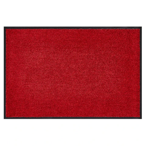 Rootz Doormat - Washable - Rubber Border - Non-slip - Red - 120 x 90 x 0.7 cm