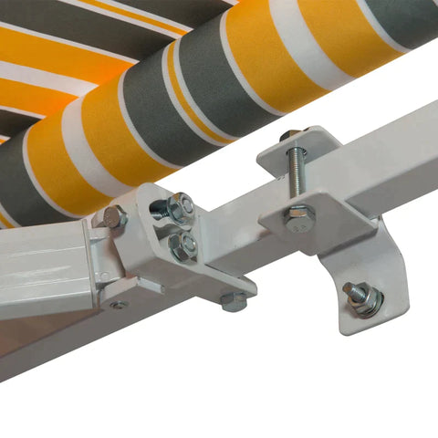 Rootz Awning - Articulated Arm Awning - Sun Protection - Hand Crank - Aluminum + Polyester - Yellow Grey - 3.5 X 2.5 m
