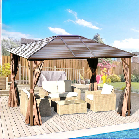 Rootz Gartenpavillon – Außenpavillon – Pavillon Pavillon – Gartenpavillon – Pavillon – 300 L x 365 B x 262 H cm