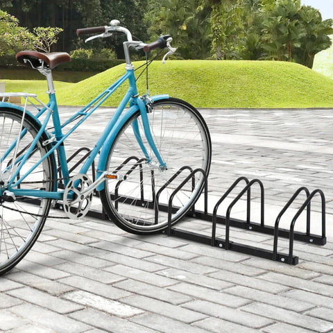 Rootz Fahrradständer – Fahrradständer für 6 Fahrräder – wetterfest – Wand- oder Bodenmontage – Stahl – Schwarz – 179 x 33 x 27 cm