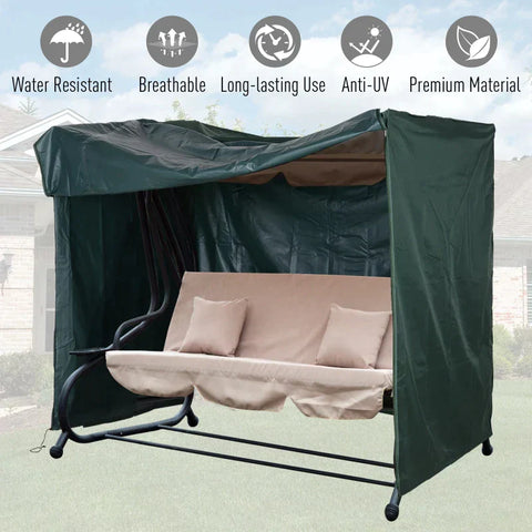 Rootz Swing Chair Cover - Garden Swing Cover - Protective Cover - Waterproof - Sun Shade - Green - 177 x 114 x 152 cm